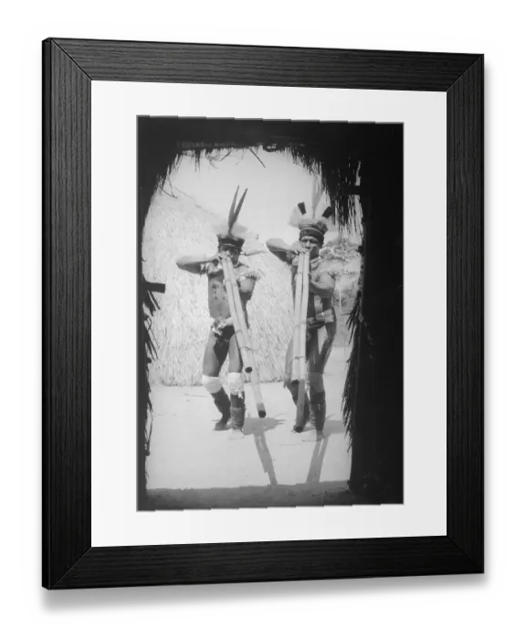 Framed Print : Brazilian Indians Playing Flutes Framed Print : Brazilian Indians Playing Flutes