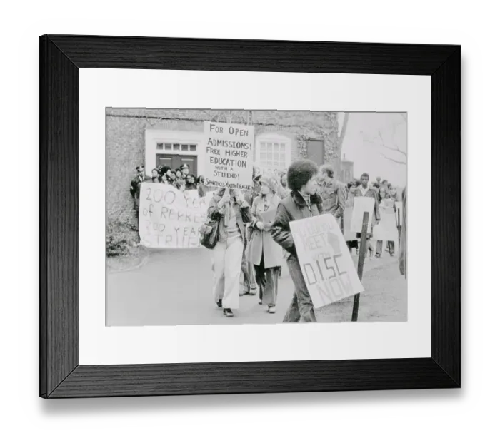 Framed Print : Pickets Stand In Front And Walk Around Framed Print : Pickets Stand In Front And Walk Around