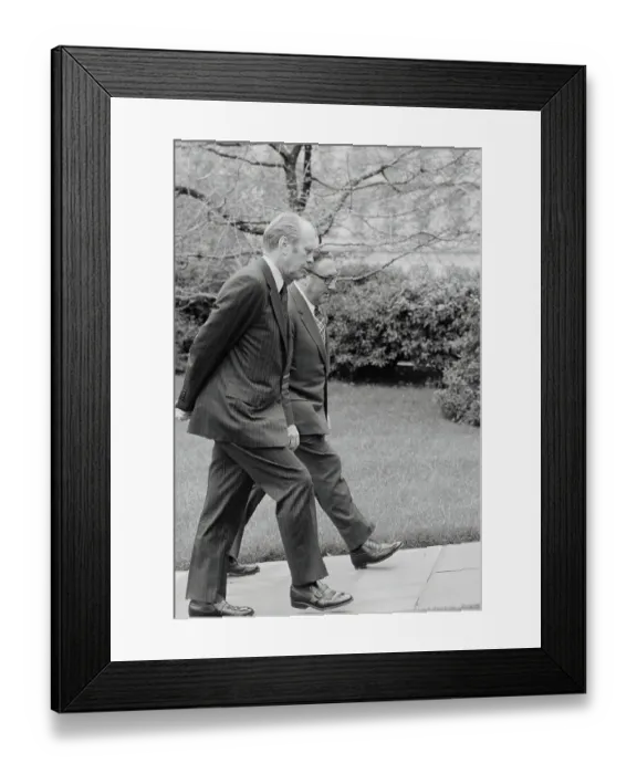 Framed Print : President Ford Strolling with Henry Kissinger Framed Print : President Ford Strolling with Henry Kissinger