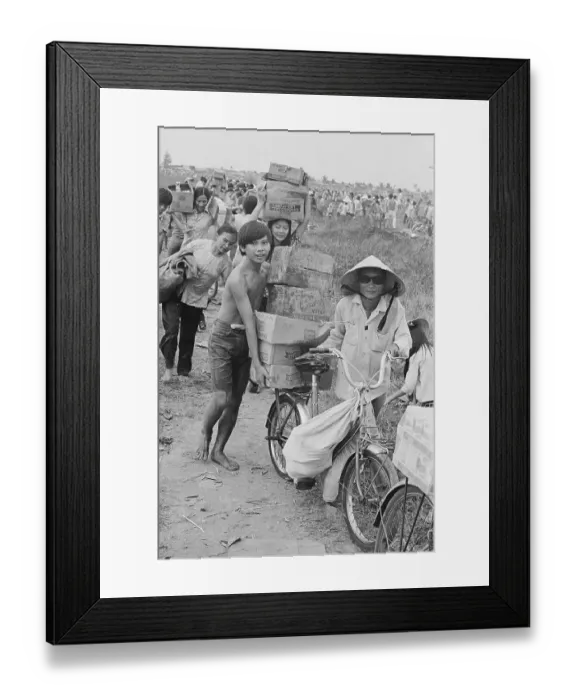 Framed Print : South Vietnamese Civilians Carrying Food