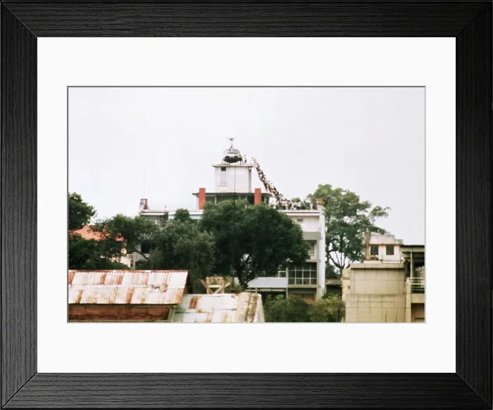 Framed Print : Evacuees Boarding a Helicopter Framed Print : Evacuees Boarding a Helicopter