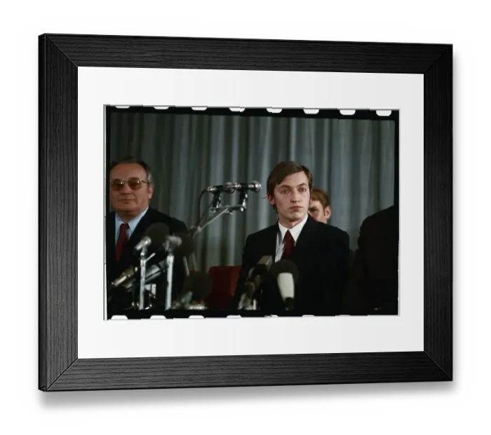 Framed Print : Anatoly Karpov Pausing at Microphones Framed Print : Anatoly Karpov Pausing at Microphones