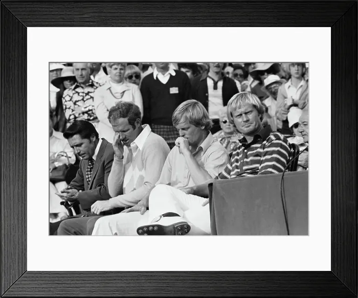 Framed Print : Jack Nicklaus Relaxing with Competitors Framed Print : Jack Nicklaus Relaxing with Competitors