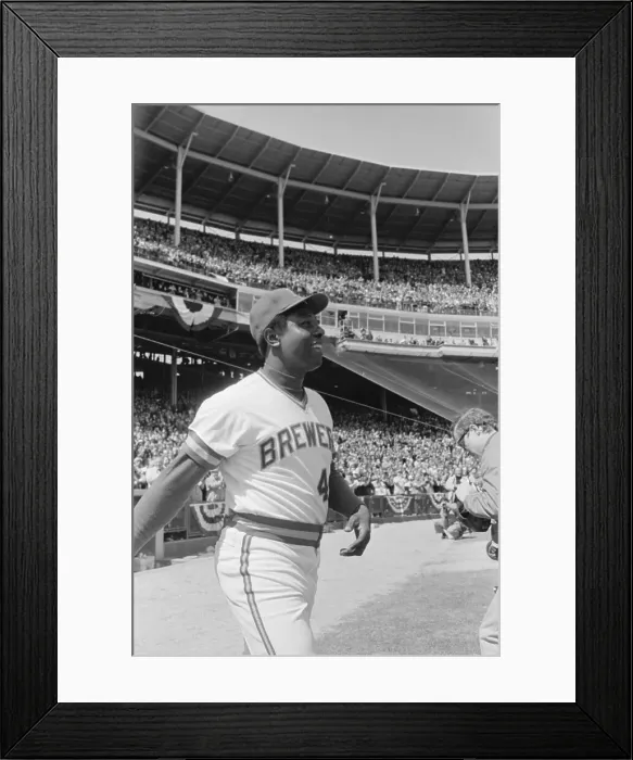 Framed Print : Hank Aaron Walking Onto Baseball Field Framed Print : Hank Aaron Walking Onto Baseball Field