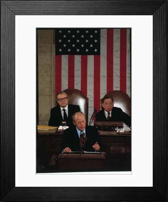 Framed Print : President Ford Delivering His State of the World Address Framed Print : President Ford Delivering His State of the World Address