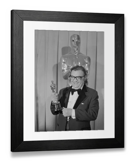 Framed Print : Mario Puzo Holding His Oscar Framed Print : Mario Puzo Holding His Oscar