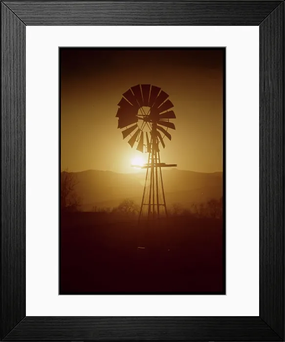 Framed Print : Windmill at Sunset in Denver, Colorado Framed Print : Windmill at Sunset in Denver, Colorado