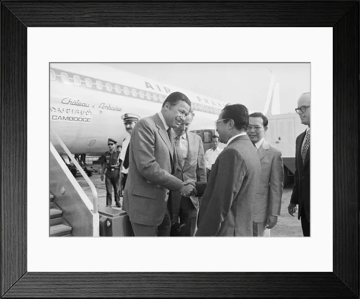 Framed Print : Cambodian Officials Greeting Edward Brooke Framed Print : Cambodian Officials Greeting Edward Brooke