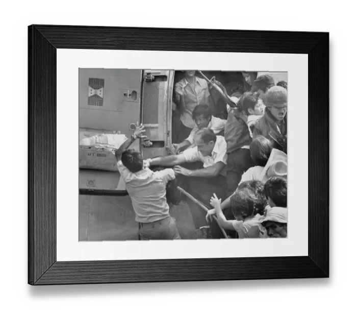 Framed Print : Refugees Boarding Transport Plane Framed Print : Refugees Boarding Transport Plane