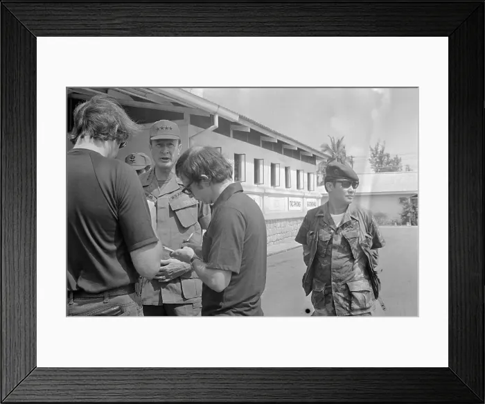 Framed Print : General Frederick Weyand Talking to Newsmen Framed Print : General Frederick Weyand Talking to Newsmen