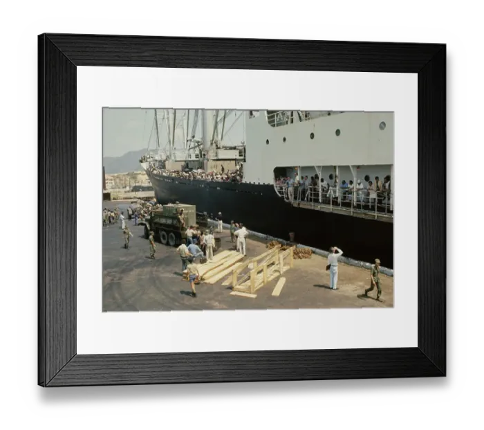 Framed Print : Refugees Aboard A Ship Framed Print : Refugees Aboard A Ship