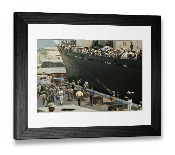 Framed Print : Refugees Aboard A Ship Framed Print : Refugees Aboard A Ship