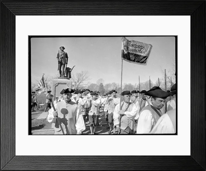 Framed Print : Minute Men Parade Past Their Statue Framed Print : Minute Men Parade Past Their Statue