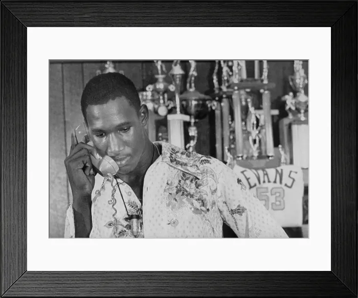 Framed Print : Darryl Dawkins Talking on the Phone Framed Print : Darryl Dawkins Talking on the Phone