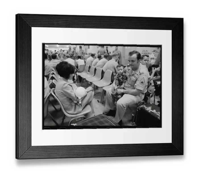 Framed Print : American Soldier with His Vietnamese Family Framed Print : American Soldier with His Vietnamese Family