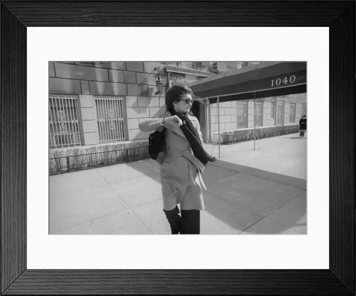 Framed Print : Jacqueline Onassis Avoiding a Photographer
