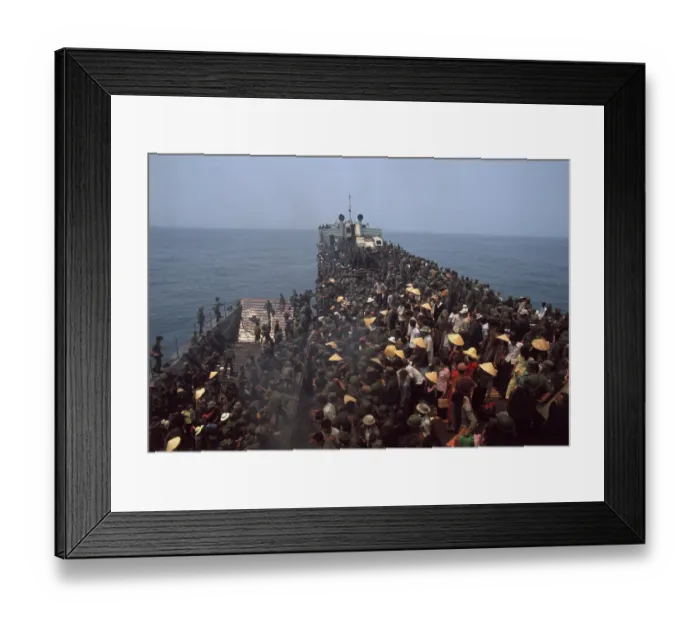 Framed Print : Refugees and Soldiers Fleeing Hue Aboard Navy Boat Framed Print : Refugees and Soldiers Fleeing Hue Aboard Navy Boat