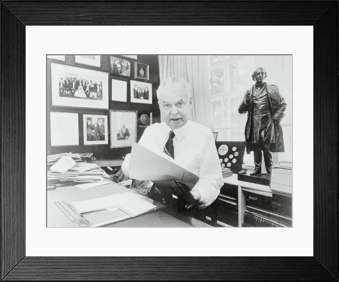 Framed Print : Canada's John Diefenbaker in His Office Framed Print : Canada's John Diefenbaker in His Office