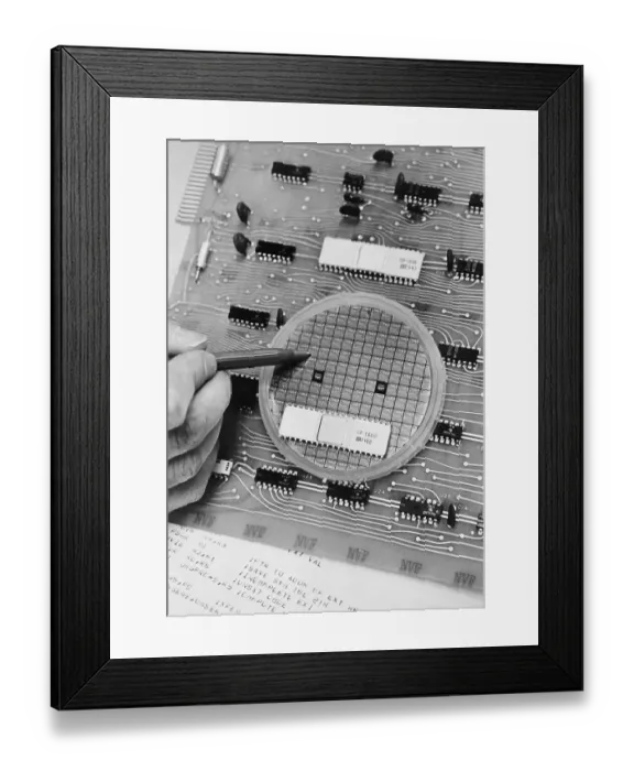 Framed Print : Close up View of Microprocessor Chip