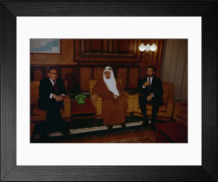 Framed Print : Henry Kissinger Meeting with King Faisal Framed Print : Henry Kissinger Meeting with King Faisal