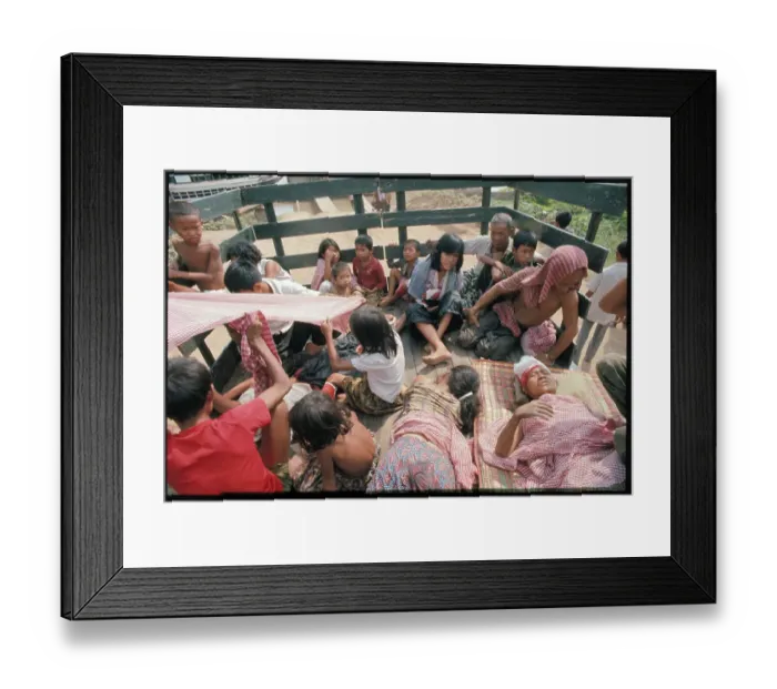 Framed Print : View of Refugees After Being Evacuated Framed Print : View of Refugees After Being Evacuated