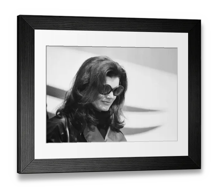 Framed Print : Jacqueline Onassis Wearing Dark Glasses Framed Print : Jacqueline Onassis Wearing Dark Glasses