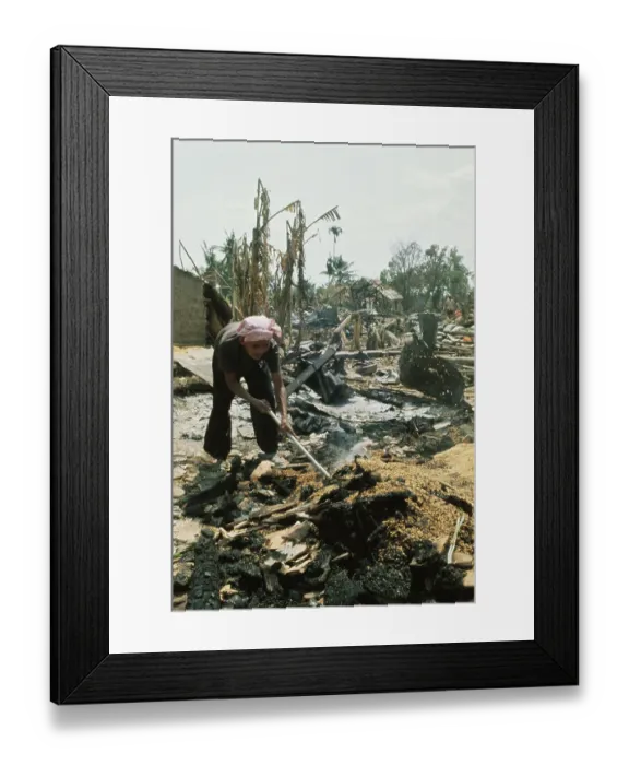 Framed Print : Destroyed Village In South Vietnam Framed Print : Destroyed Village In South Vietnam