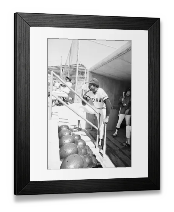 Framed Print : Baseball Manager Frank Robinson in Dugout Framed Print : Baseball Manager Frank Robinson in Dugout
