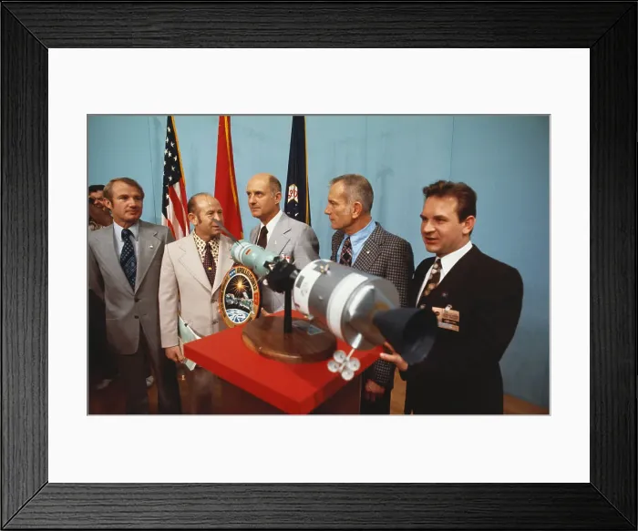 Framed Print : Apollo and Soyuz Mission Crew Framed Print : Apollo and Soyuz Mission Crew