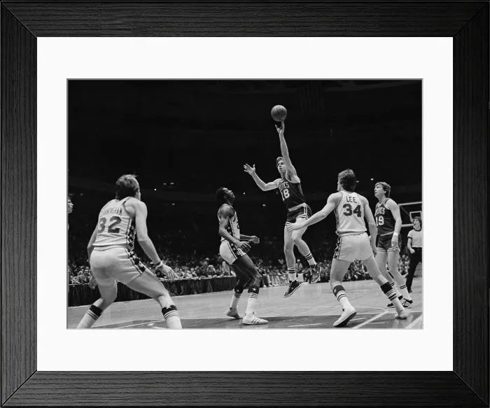 Framed Print : Dave Cowens Going Up for Basket Framed Print : Dave Cowens Going Up for Basket