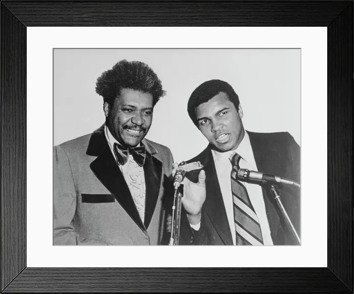 Framed Print : Muhammad Ali and Don King at Microphones
