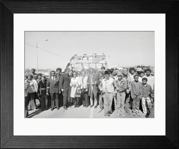 Framed Print : Coretta Scott King With Marching Peers Posing on Highway Framed Print : Coretta Scott King With Marching Peers Posing on Highway