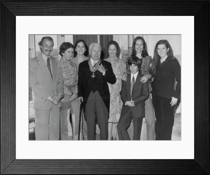 Framed Print : Charlie Chaplin and Family after Being Knighted Framed Print : Charlie Chaplin and Family after Being Knighted