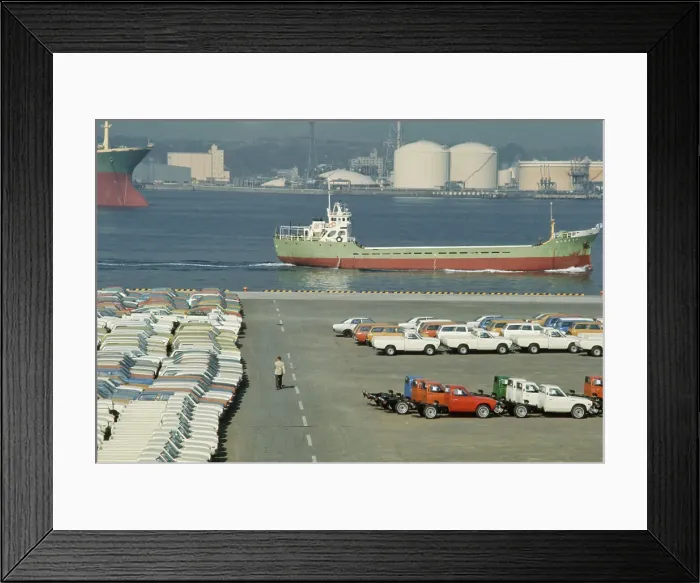Framed Print : Cars Awaiting Export In Japan Framed Print : Cars Awaiting Export In Japan