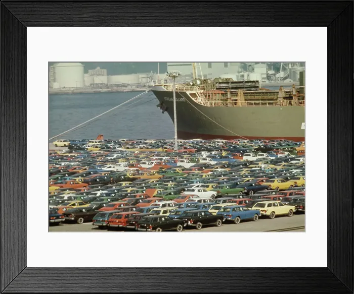 Framed Print : Cars Awaiting Export In Japan