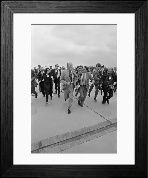Framed Print : President Ford and Entourage Walking on Runway Framed Print : President Ford and Entourage Walking on Runway