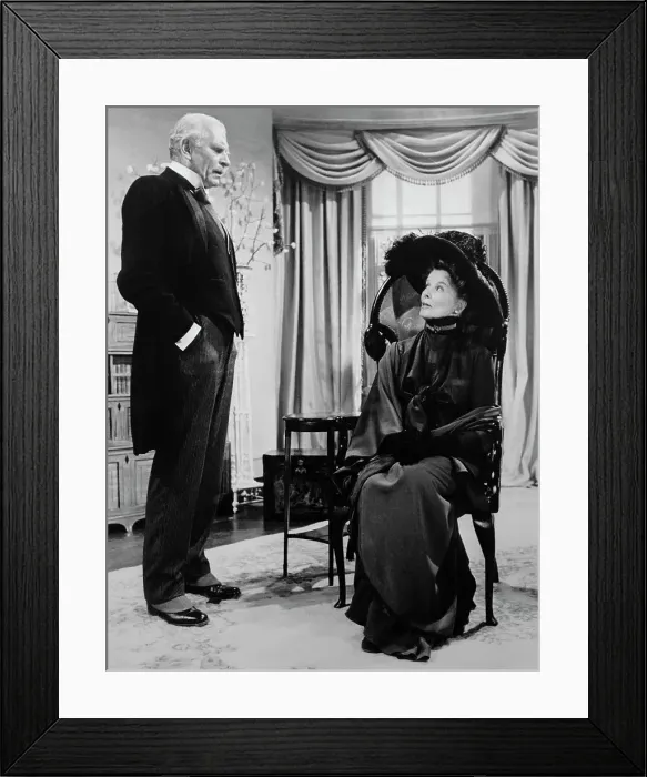 Framed Print : Katharine Hepburn and Laurence Olivier in Television Production Framed Print : Katharine Hepburn and Laurence Olivier in Television Production