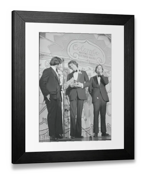 Framed Print : Warren Beatty Holding Harvard Hasty Pudding Theatricals Award