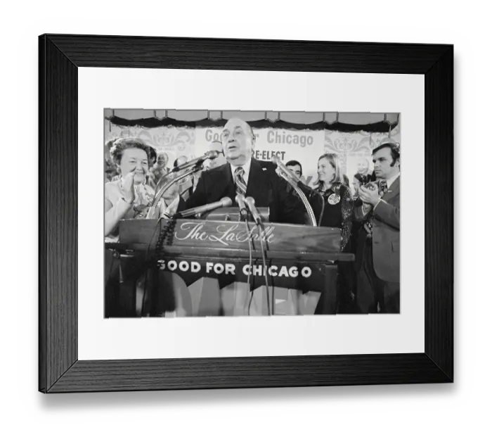 Framed Print : Richard Daley Making a Speech