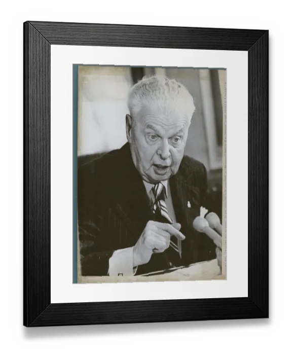 Framed Print : Portrait of John Diefenbaker Framed Print : Portrait of John Diefenbaker