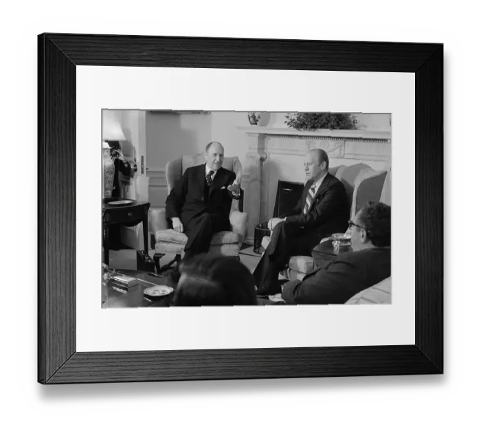 Framed Print : Joseph Luns Meeting with President Framed Print : Joseph Luns Meeting with President