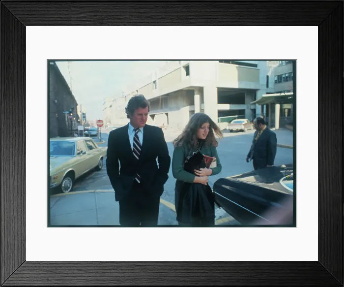 Framed Print : Edward Kennedy and Caroline Leaving the Hospital Framed Print : Edward Kennedy and Caroline Leaving the Hospital