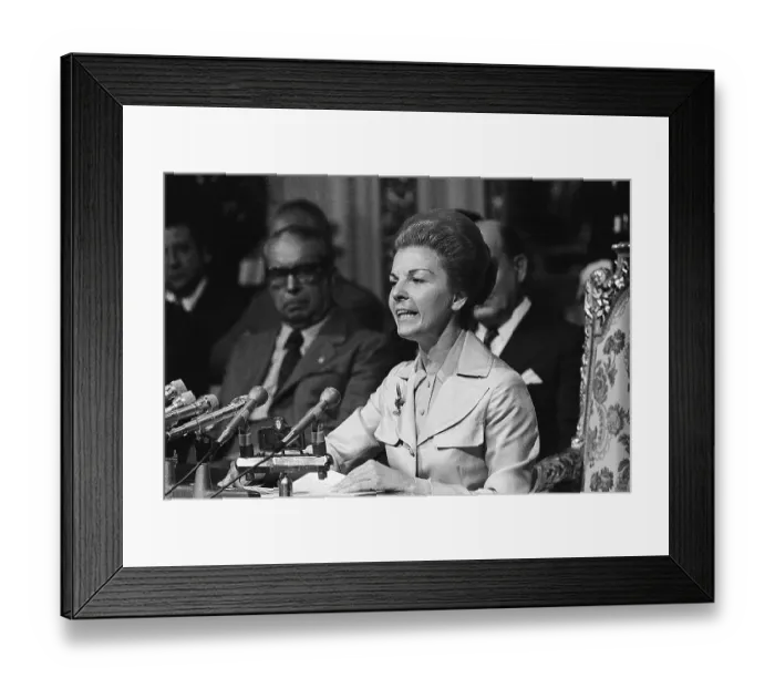 Framed Print : Maria Peron Gives Television Address Framed Print : Maria Peron Gives Television Address