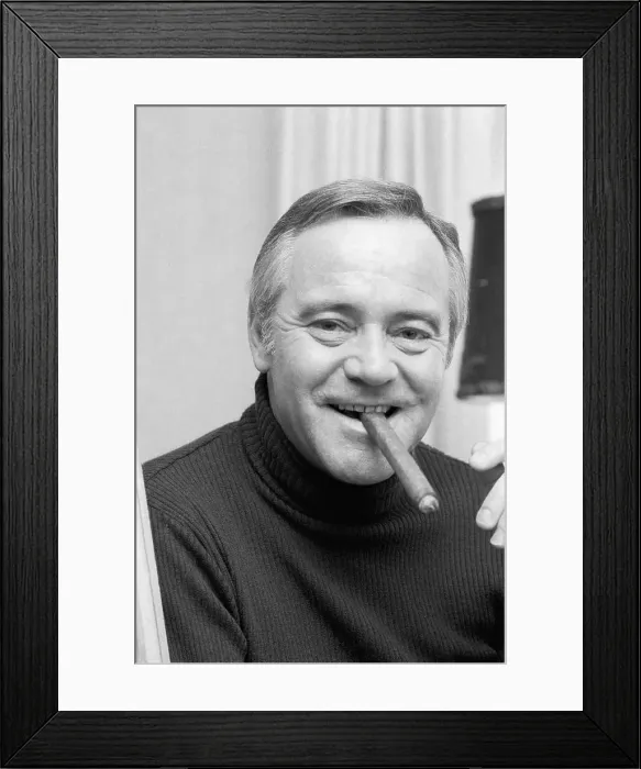 Framed Print : Actor Jack Lemmon Smoking Cigar