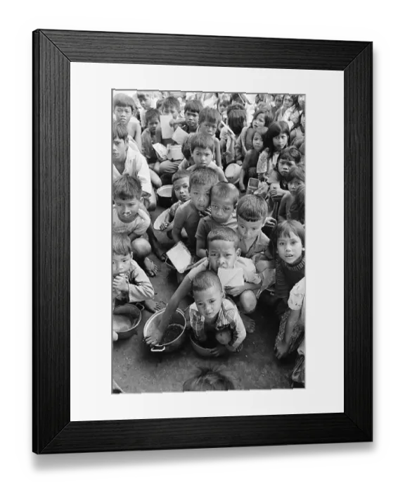 Framed Print : Children Clamoring for Food Framed Print : Children Clamoring for Food