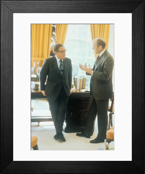 Framed Print : Gerald Ford and Henry Kissinger Talking Framed Print : Gerald Ford and Henry Kissinger Talking