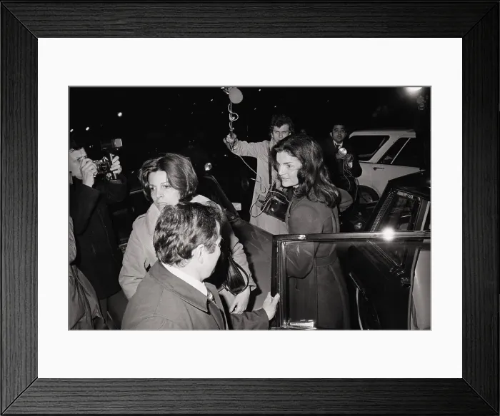 Framed Print : Jacqueline Kennedy And Daughter W / Press Framed Print : Jacqueline Kennedy And Daughter W / Press