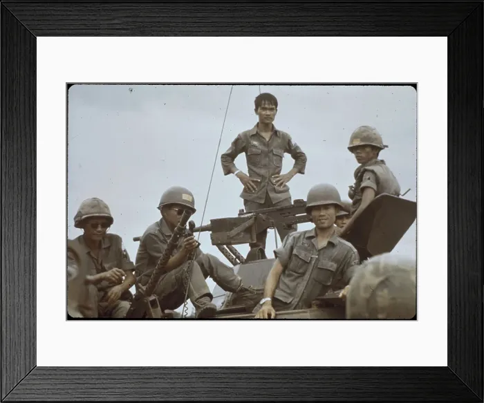 Framed Print : Soldiers Waiting for Helicopter Framed Print : Soldiers Waiting for Helicopter