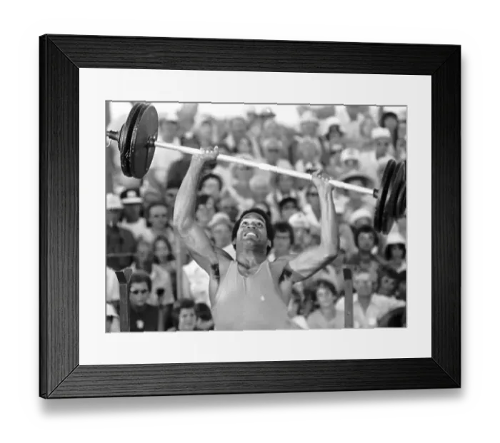 Framed Print : O.J. Simpson in a Weight lifting Competition Framed Print : O.J. Simpson in a Weight lifting Competition