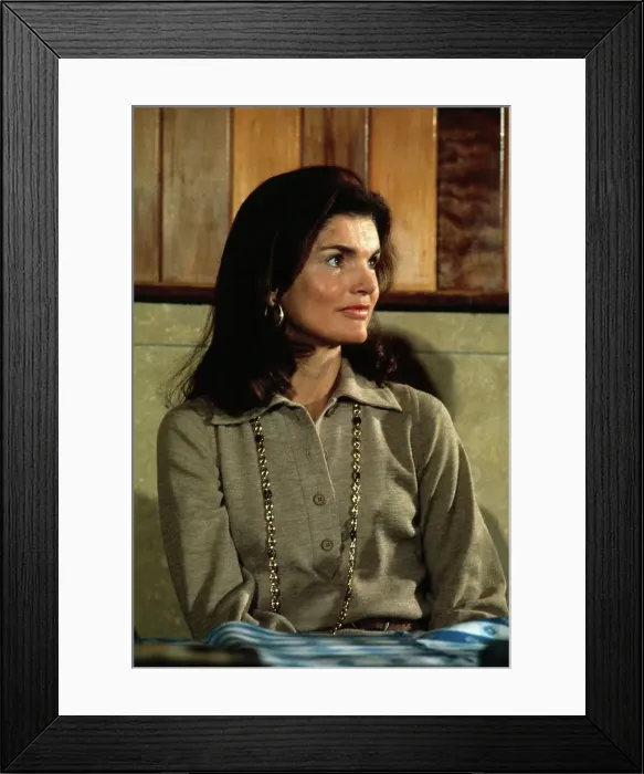 Framed Print : Jacqueline Kennedy Onassis Sitting at Table